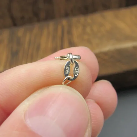 18" Sterling Silver Double Star Pendant Necklace Vintage - Picture 4 of 6